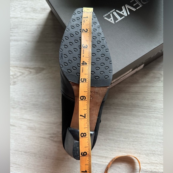 Vintage Italian Domin Nappa Black Leather Booties Stretch Fabric Buckle Details - Picture 8 of 10